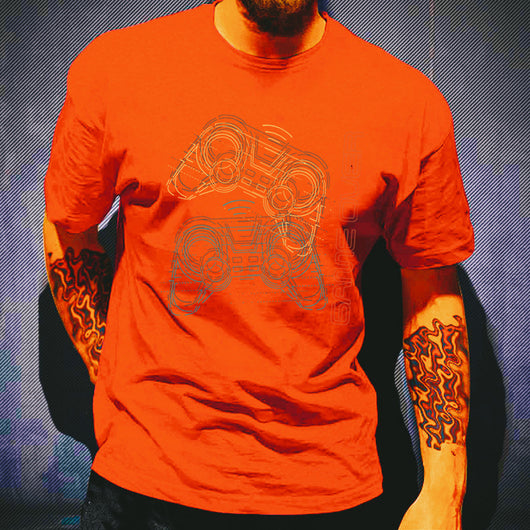 Playera Gamer con Estampado de Letras Creativas - Cuello Redondo Unisex - Image 29