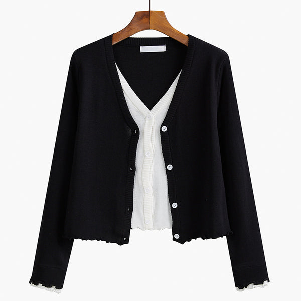 Cardigan Tejido Cuello V para Mujer - Chaqueta Elegante