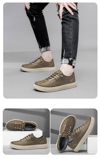 Zapatillas de Skate Casual Transpirables con Cuero Genuino - Image 9