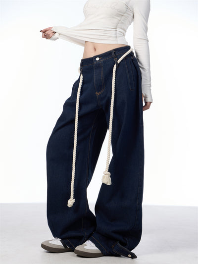 Jeans Negros Lavados Rectos Ancho con Costuras Blancas - Image 11