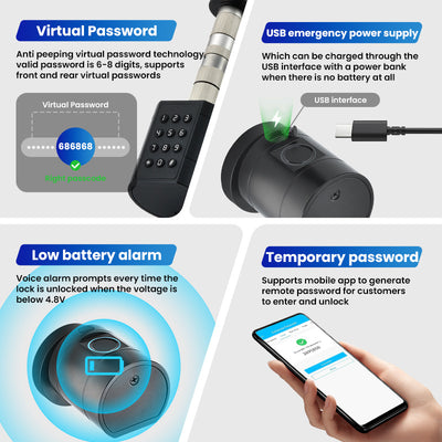 Candado Inteligente con Huella Dactilar, Bluetooth y Contraseña Ajustable - Image 3