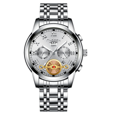 Reloj Multifunción Tourbillon Acero Inoxidable con Banda de Acero - Image 24