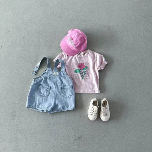 Shorts Vaquero con Tirantes para Niños y Niñas - Image 2