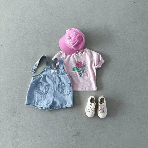 Shorts Vaquero con Tirantes para Niños y Niñas