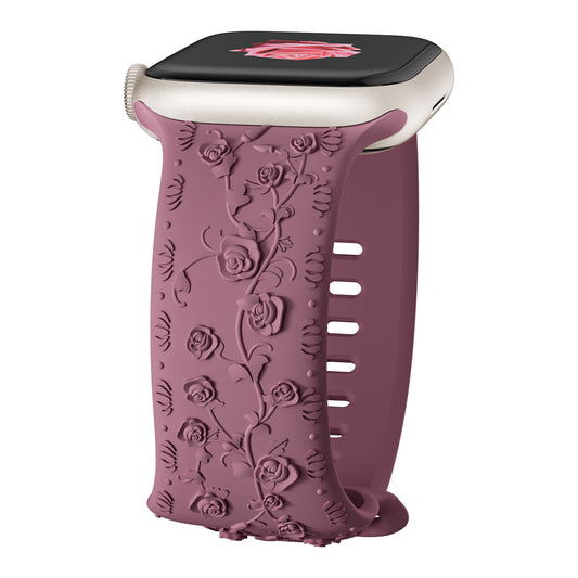 Correa de Reloj de Silicona con Diseño en Relieve Rosa - Image 2