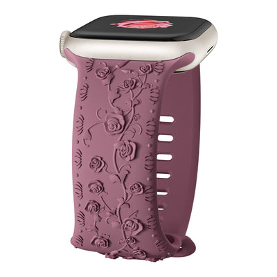 Correa de Reloj de Silicona con Diseño en Relieve Rosa - Image 2