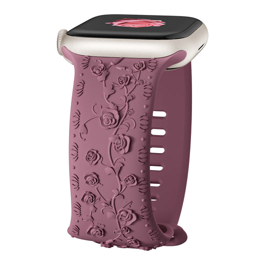 Correa de Reloj de Silicona con Diseño en Relieve Rosa - Image 2