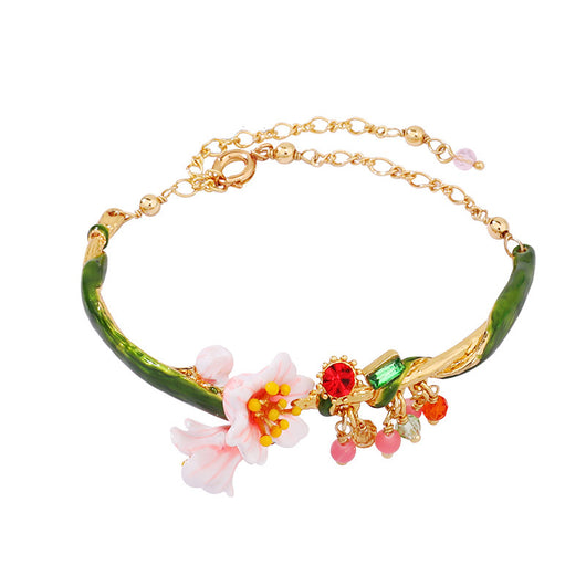 Pulsera Ajustable de Esmalte Pintada a Mano - Flores del Bosque Francés - Image 7