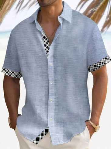 Camisa de Rayas para Hombre - Manga Corta Estilo Playa - Image 9