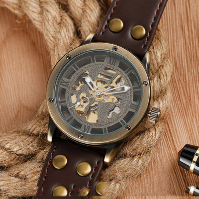 Reloj Mecánico Automático Retro con Diseño Calado para Hombre - Image 11