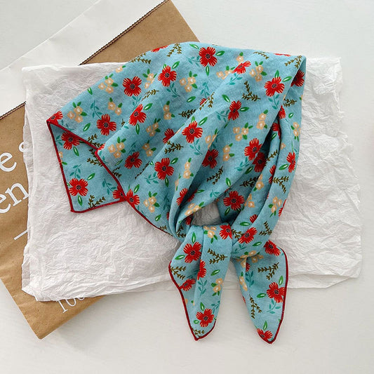 Pañuelo Artístico de Algodón y Lino - Estilo Coreano para Mujer