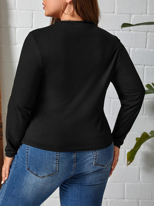 Blusa Asimétrica Ajustada de Cuello Redondo para Mujer - Image 9