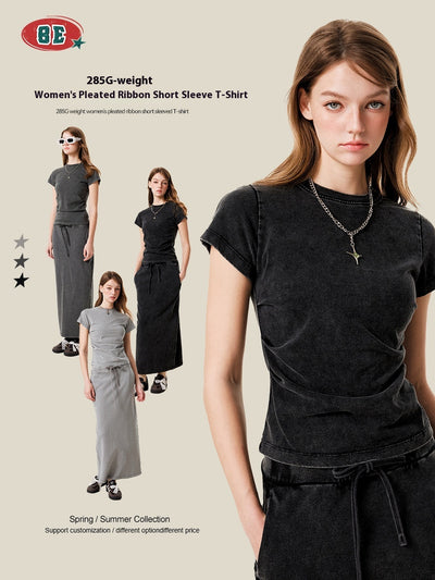 Camiseta Americana de Cintura Fruncida con Efecto Reductor - Image 20