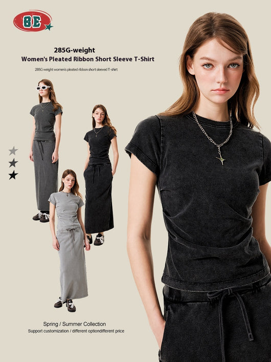 Camiseta Americana de Cintura Fruncida con Efecto Reductor - Image 20