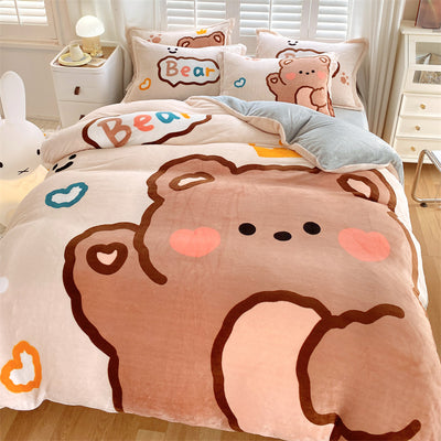 Juego de Cama Infantil de Terciopelo Suave con Diseño de Caricaturas - Image 20