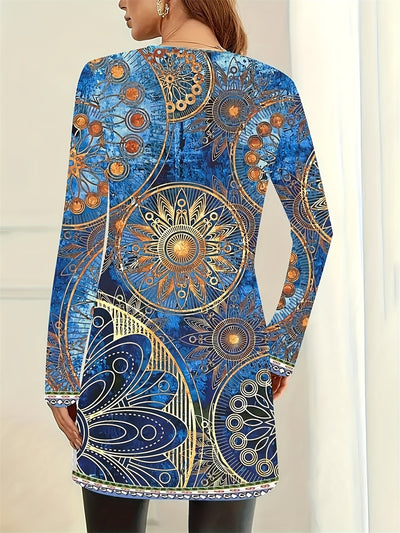 Blusa Larga Estampada sin Cuello para Mujer - Image 8