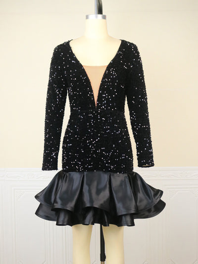 Vestido de Fiesta Corto con Escote Profundo y Lentejuelas Transparente - Image 3