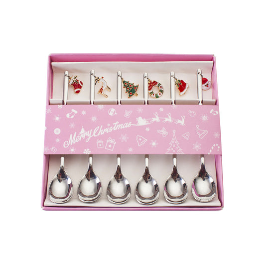 Cucharas Navideñas de Acero Inoxidable - Adornos y Revolvedor de Café para Mesa Festiva - Image 5