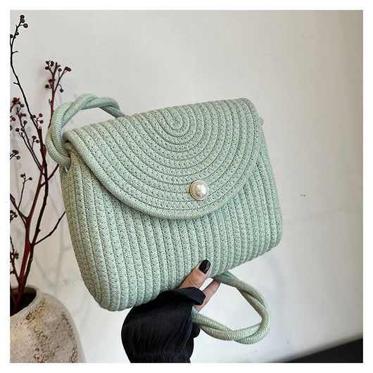 Bolsa Tejida de Algodón con Cuerda - Estilo Casual Artesanal para Verano - Image 10