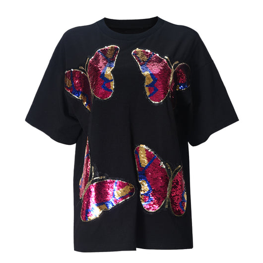 Blusa Escote Redondo con Lentejuelas Bordadas para Mujer - Image 12