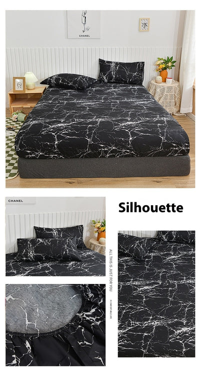 Juego de Sábana Ajustable y Funda de Almohada Estampada Suave - Image 13