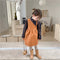 Vestido Dos Piezas Niña Fleece Floral con Tirantes Elegantes