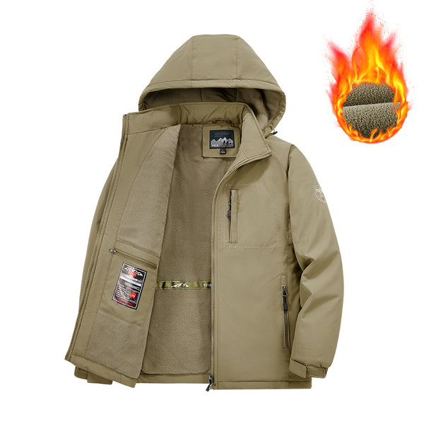 Chamarra Acolchada para Hombre con Capucha Desmontable y Forro Polar