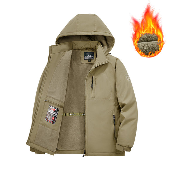Chamarra Acolchada para Hombre con Capucha Desmontable y Forro Polar