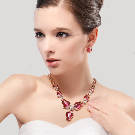 Conjunto de Collar y Aretes de Tulipán Lujo - Image 11