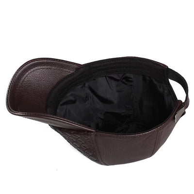 Gorra de Beisbol Invierno Cuero Genuino Piel de Cabra para Hombre - Image 3