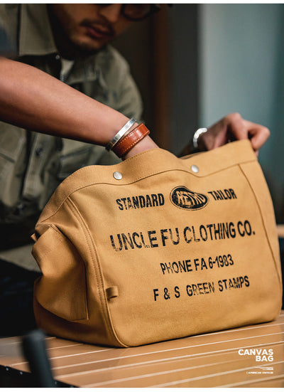 Bolsa Mensajera Retro de Gran Capacidad en Lona con Estilo Vintage - Image 11