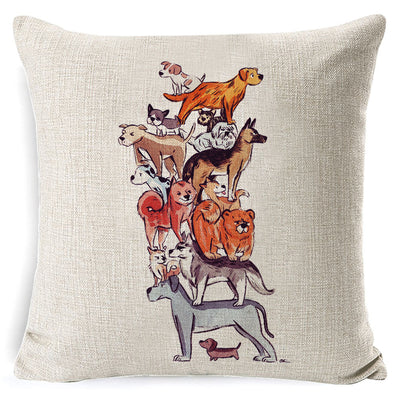 Funda de Almohada Vintage Perros Algodón 45x45 - Image 4