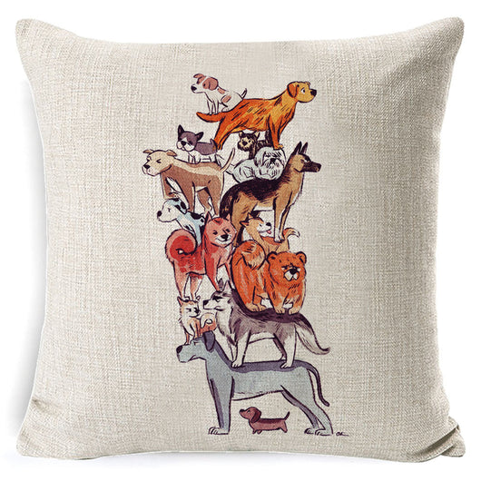 Funda de Almohada Vintage Perros Algodón 45x45 - Image 4