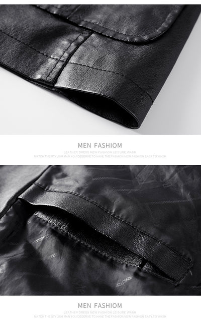Blazer de Cuero Slim Fit Primavera para Hombre - Image 11