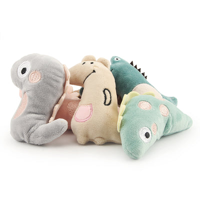 Set of 6 mini plush pet toys including a cat head, two dinosaurs, a strawberry, and two other animals. - Image 13
