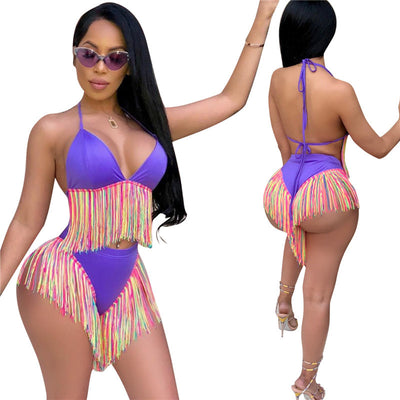 Bikini Dos Piezas con Flecos Coloridos - Image 5