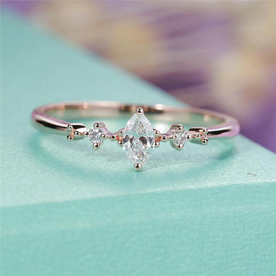 Anillo de Diamante Ojo de Caballo Chapado en Oro Rosado para Mujer - Image 9