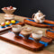 Bandeja de Té Madera de Sándalo Rojo con Resina Epoxi - Diseño Retro Premium