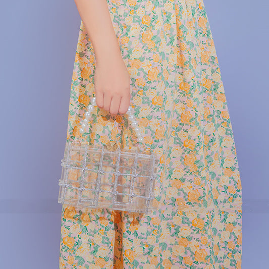 Bolso Cuadrado Pequeño de Acrílico Transparente para Mujer
