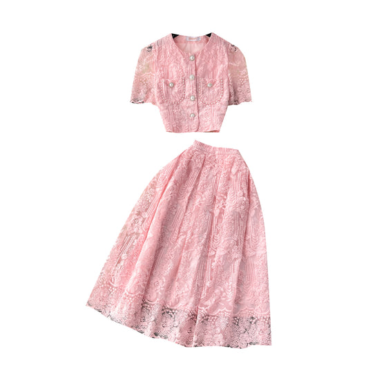 Conjunto Ejecutivo con Falda y Blusa de Mangas Abullonadas - Image 5