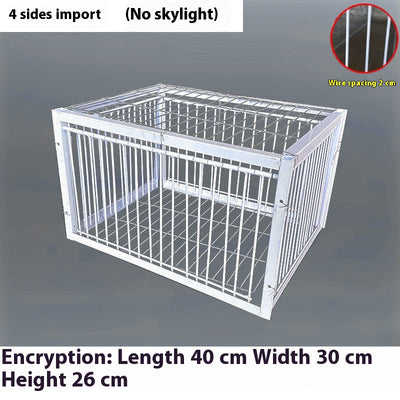 White wire pigeon cage with two side entrances and a skylight, measuring 60x40x26 cm with 2cm wire spacing. - Image 7