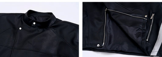 Chaqueta Motociclista con Solapa Oblicua - Image 11