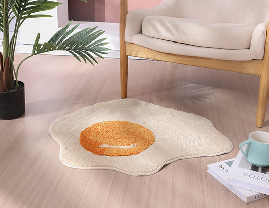 Tapete Absorbente Antideslizante Diseño Huevo Frito para Baño - Image 3