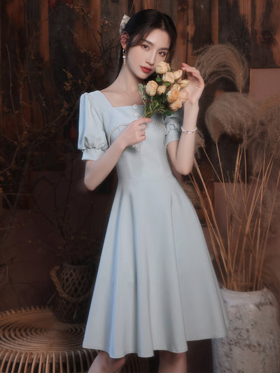 Vestido de Dama de Honor Estilo Francés para Verano - Image 4