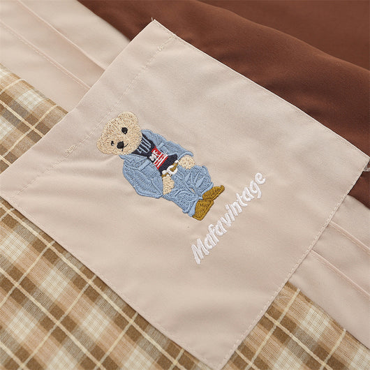 Camisa de Cuadros Hombre con Costuras Asimétricas - Manga Larga - Image 5
