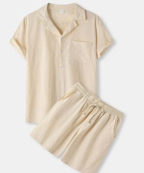 Camisa de Pana para Hombre con Manga Corta y Botones - Image 9
