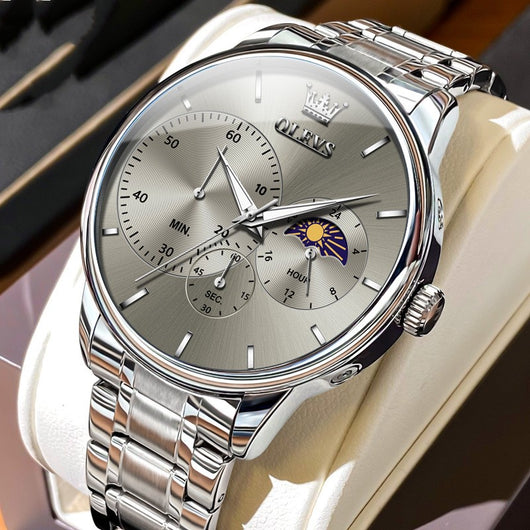 Reloj Multifunción de Acero Inoxidable para Hombre - Resistente al Agua - Image 4
