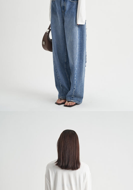 Pantalones Vaqueros Azul Desteñido Holgados Premium para Mujer - Image 13