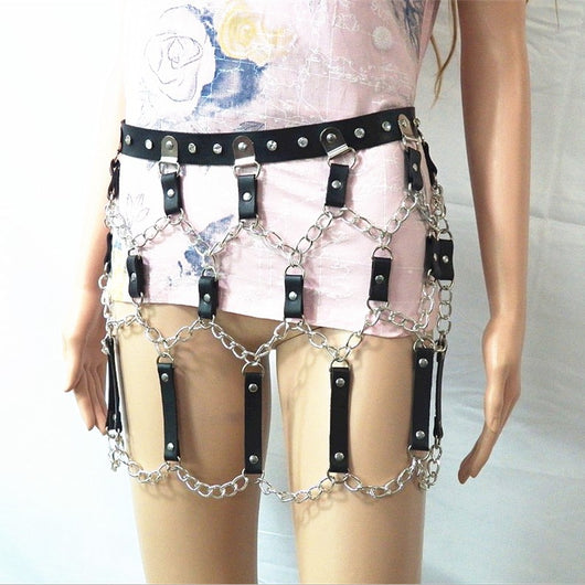 Cinturón Cadena Hip-hop con Incrustaciones de Strass Punk