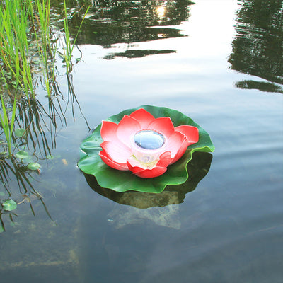 Lámpara Solar Flotante Loto Acuática Impermeable para Estanques - Image 10